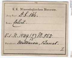 Etiketten zu Calcit (NHMW-MIN-Ab166)